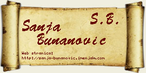Sanja Bunanović vizit kartica